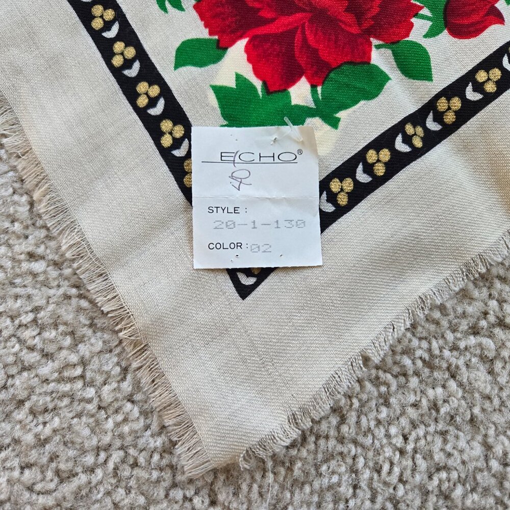 NWT Echo 100% Wool Scarf Floral - Picture 4 of 10